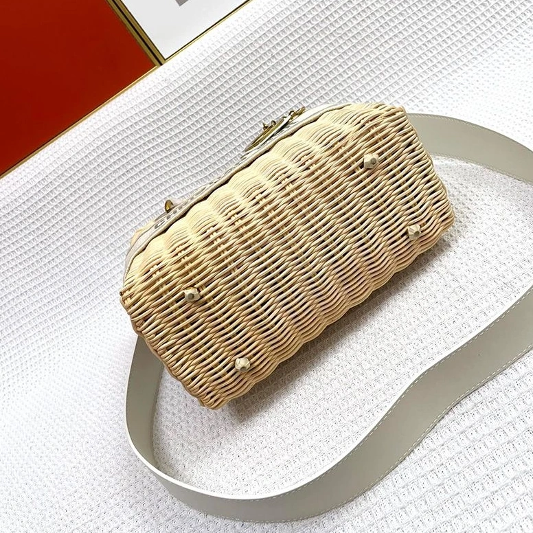Cheap Lady Medium Grey Oblique Wicker Bag Dior Canvas and Motif 0708 Luxury